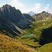 V.l.n.r.: Lachenspitze (2126m), Hochvogel (2593m) und Steinkarspitze (2067m)