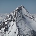 Schrankogel im ZOOM; man kann die Spur erkennen(Bild vergrößern!), welche über den Ostgrat zum Gipfel führt. Auch in der Nordflanke sind Skispuren zu erkennen(über der Blankeisstelle)