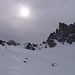 Aufstieg zum Widdersbergsattel - Der steile Schlusshang ist wohl öfter eingeblasen und dann mit Vorsicht zu genießen