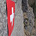La bandiera svizzera, la si vede anche dal fondovalle.