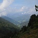 Blick vom Lüsner Joch hinab ins Lüsner Tal