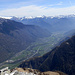 La vista verso valle e Bellinzona