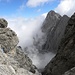 In der Schartenschartl, zwischen Kleine Sandspitze,2762m und Lavanter Gamswiesenspitze,2707 m, Grosse Keilspitze, 2739m im Hintergrund.Große Keilspitze, 2739m ist auch nür fur Kletterer?
