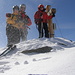 Gipfelfoto im Schneesturm