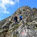 Gleich zu Beginn des Klettersteig am Sudostgrat des Glödis, 3206m.