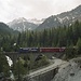 D 544 nach der Ausfahrt aus dem Rugnux-Kehrtunnel auf dem Albula I-Viadukt