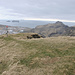 der Gipfel mit Blick auf den südlichen Inselarchipel der Vestmannaeyjar-Inseln, die südlichste Insel (Surtsey, in Bildmitte) ist die zweitgrößte Insel die allerdings unbewohnt ist 
