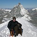 mit Aisha, im Hintergrund Matterhorn Ost- und Südwand
