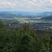 Gisliflue - Blick zum Hallwilersee, vorne Rupperswil und Hunzenschwil sowie Lenzburg (links)
