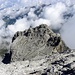 Ruckblick zur Cima Wurzbach, 2675m, Sextnertal im Wolken.