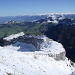 unten die Ebenalp - dahinter der Hohe Kasten - und ganz im Hintergrund die Vorarlberger Alpen (Österreich)