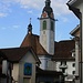 Da der Bahnhof Schwyz ausserhalb des Zentrum liegt, hat man zuerst knapp zwei Kilometer ins Zentrum zu laufen.