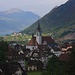 Aussicht von oberen Ortsrand aufs Zentrum von Schwyz (516m).