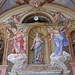 <b>Affreschi di Giuseppe Mattia Borgnis a Cimalmotto, del 1749.<br />Le tre nicchie contengono statue tardosecentesche di San Bernardo d'Aosta, dell'Immacolata e di San Giacomo.</b>