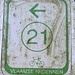 Deze bordjes duiden de fietsroutes in de Vlaamse Ardennen aan