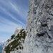 Blick in die steile Südwand, bester Fels, ideales Gelände für anspruchsvolle Sportkletterrouten