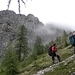 Für den Aufstieg ins Hallebachtal wurde ein Teil des Dolomitenmann-Berglaufes gewählt. Dieser Aufstieg ist zwar sehr steil, aber man gewinnt dadurch schnell an Höhe.