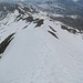 Der Abstieg über den Schneegrat