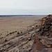 Black Mesa, am südlichen Rand des Tafelbergs - Ausblick in etwa östliche Richtung unweit des höchsten Punktes von Oklahoma. Der Blick geht dabei ins benachbarte New Mexico, aus dem der Cimarron River (auch Dry Cimarron River genannt) in Richtung Oklahoma fließt.