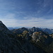 Blick vom Geiselstein zu den Allgäuer Alpen, links die Spitze ist der Gabelschrofen, unser nächstes Ziel