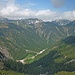 Blick über's Gerntal ins Vorkarwendel: Schreckenspitze, Hohe Gans; Seekarspitze, Seebergspitze.