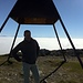 Gegenlichtig auf dem Mont Tendre. Das ist der höchste Punkt auf meiner Tour - 1679 m.