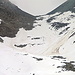 Blick zum Jungpass, im linken Fels laufen wir hoch