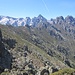 Bocca di a Muvrella - Monte Cinto (ganz links), Punta Minuta (mitte), Paglia Orba und Capu Tafunatu (rechts, hinten)