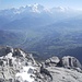 Aussicht vom Gipfel nach Osten zu einem der vielen unbekannten Eisberge in den Weiten der Savoyer Hochalpen