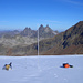 Im Akkumulationsgebiet des Silvrettagletscher - Blick auf Litzner und Seehorn
