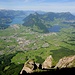 immer wieder begeisternd, der Blick über den Talkessel Schwyz zu den drei Seen
