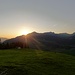 Sonnenuntergang am Neuenalpspitz - auf der Terrasse der Alp Selamatt