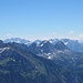 Blick zur Alvier - Gruppe. Im Hintergrund die Schesaplana ( 2965m )
