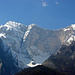 The east face of Nemerckë, as seen from the Vjosa valley near Permet. The summit, Papingut, is left next to the "amphitheatre". 