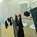 Wäscheleine im Waschraum, nur möglich, wenn man alleine auf dem Camping ist ;-)