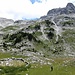 Approaching Gropa e Bukura, our place for the night, below the false summit of Maja e Popluks. From here, both Popluks and Jezerce are in reach.