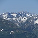 Blick ins Lechquellengebirge, links Trittwangkopf (2482m) und Krabachspitze (2522m)