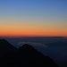 Die Venus leuchtet im Morgenrot über der Rjavina (2532m) und dem Rž (2538m) während wir zum Mali Triglav aufsteigen.
