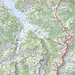 Map mit den 37km, 3950 Höhenmeter und 90% Gratklettern in 2 Tagen