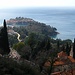 The Monastry Praskvica and - beyond - famous Sveti Stefan. Sveti Stefan is now a luxury hotel