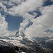 Am Gornergrat - Ausblick zum Matterhorn, heute ständig mit "Wolken-Deko".