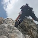 Uwe kraxelt am Westgrat der Scharnitzspitze.