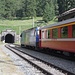 Portal des Albulatunnels in Spinas - Man beachte die HCD-Lok