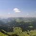 Ausblick vom Braunedlkogel über die Osterhorngruppe zu den Berchtesgadener Alpen