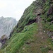 Schmalere Stelle beim Wechsel von der Westflanke in die Gipfelflanke des Druesberg. 