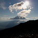 01.07.2012. Im Lager 1. - Ausblick in etwa westliche Richtung, wo die Sonne über den "anderen" Zeltstandplätzen gerade hinter Wolken hervorschaut.