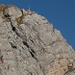 Kletterer vor der Schlüssellänge der Via Rolli, sie querten anschliessend nach rechts zum Frümsel Südgrat (Gruss an [u Ossi])