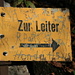 Turn left to the Follaplatten and Gletschergrube at this sign