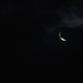 Erst als die Jupiterbedeckung am 15.7.2012 vorbei war, lockerten sich die Wolken kurz auf. Der Jupiter leuchtet nun oberhalb der Mondsichel.