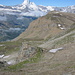 Blick auf Matterhorn und Unterrothorn vom Aufstiegsweg